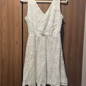 As U Wish White Lace Mini Dress